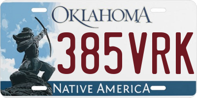 OK license plate 385VRK