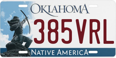 OK license plate 385VRL