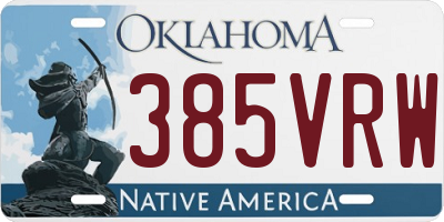 OK license plate 385VRW