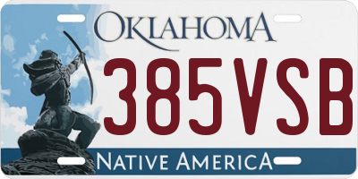 OK license plate 385VSB
