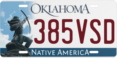 OK license plate 385VSD