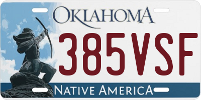 OK license plate 385VSF