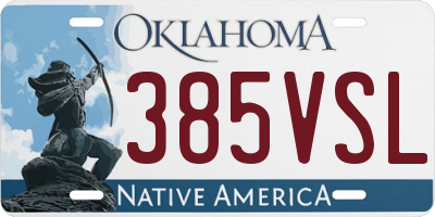 OK license plate 385VSL