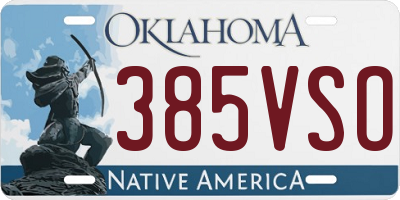 OK license plate 385VSO