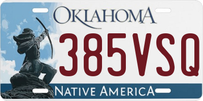 OK license plate 385VSQ