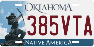 OK license plate 385VTA