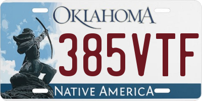 OK license plate 385VTF