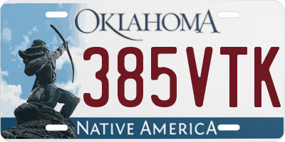 OK license plate 385VTK