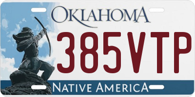 OK license plate 385VTP