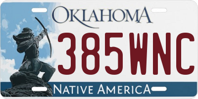 OK license plate 385WNC