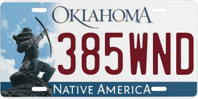 OK license plate 385WND