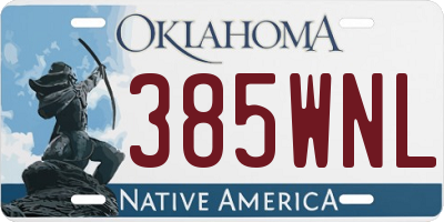 OK license plate 385WNL