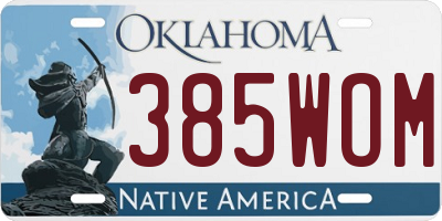 OK license plate 385WOM