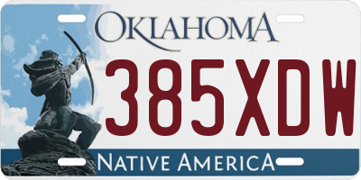 OK license plate 385XDW