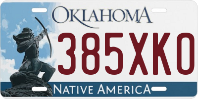 OK license plate 385XKO