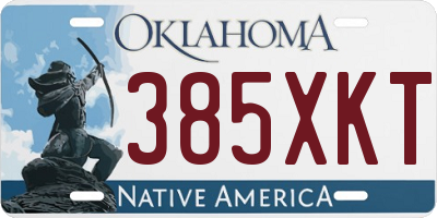 OK license plate 385XKT