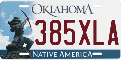 OK license plate 385XLA