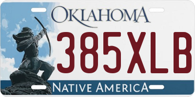 OK license plate 385XLB