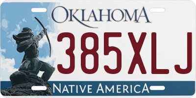 OK license plate 385XLJ