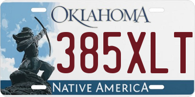 OK license plate 385XLT