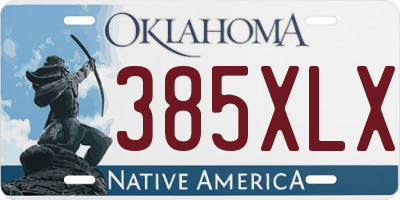 OK license plate 385XLX