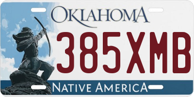 OK license plate 385XMB