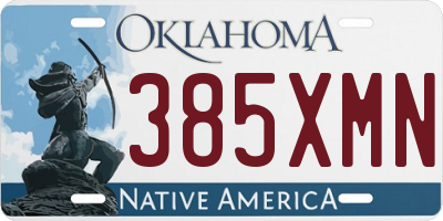 OK license plate 385XMN