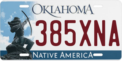 OK license plate 385XNA