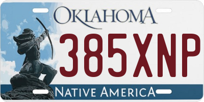 OK license plate 385XNP