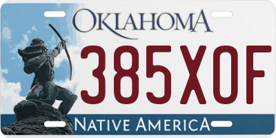 OK license plate 385XOF