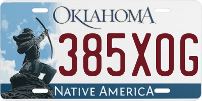 OK license plate 385XOG