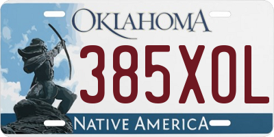 OK license plate 385XOL