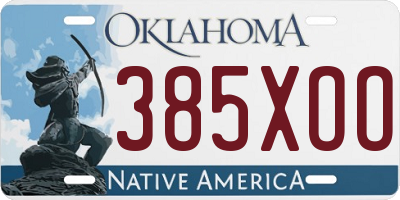 OK license plate 385XOO