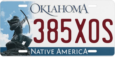 OK license plate 385XOS