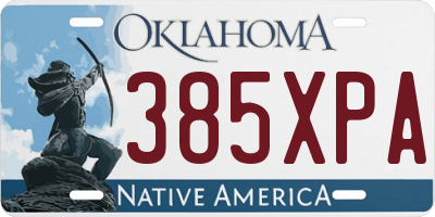 OK license plate 385XPA