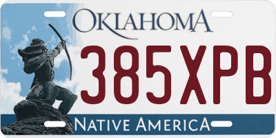 OK license plate 385XPB