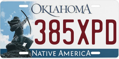 OK license plate 385XPD