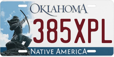 OK license plate 385XPL