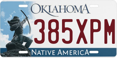 OK license plate 385XPM