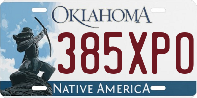 OK license plate 385XPO