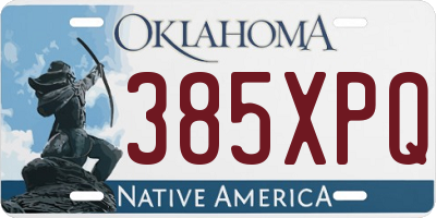 OK license plate 385XPQ