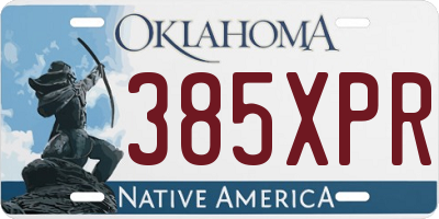 OK license plate 385XPR