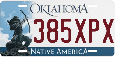 OK license plate 385XPX