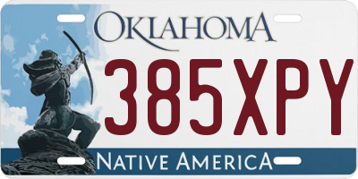 OK license plate 385XPY