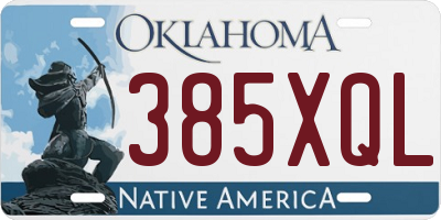 OK license plate 385XQL