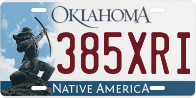 OK license plate 385XRI