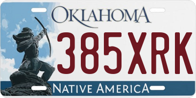OK license plate 385XRK