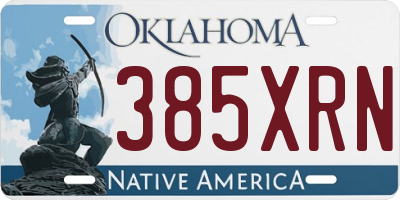 OK license plate 385XRN