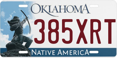 OK license plate 385XRT