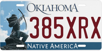OK license plate 385XRX